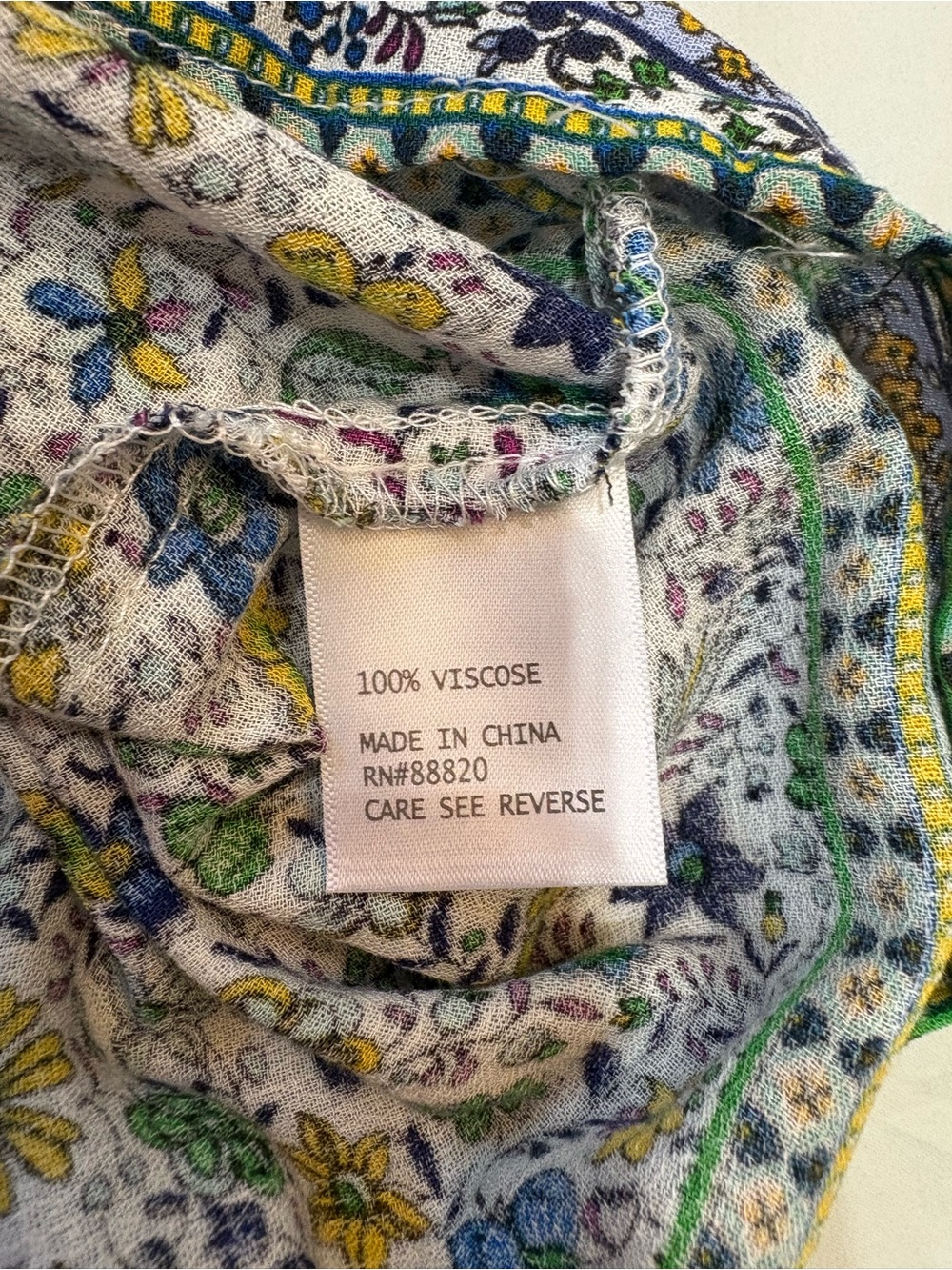 Ava Christine Maxi Skirt Med Blue Purple Green Floral Smocked Viscose size M - Picture 4 of 5